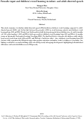 Cover page: Prosodic input and children’s word learning in infant- and adult-directed speech