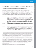 Cover page: Genetic Risk Score in Diabetes Associated With Chronic Pancreatitis Versus Type 2 Diabetes Mellitus