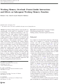 Cover page: Working Memory Overload: Fronto-Limbic Interactions and Effects on Subsequent Working Memory Function