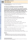 Cover page: Sun Exposure and Melanoma Survival: A GEM Study