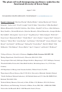 Cover page: The plant cell wall decomposing machinery underlies the functional diversity of forest fungi