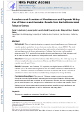 Cover page: Prevalence and Correlates of Simultaneous and Separate 30-Day Use of Tobacco and Cannabis: Results from the California Adult Tobacco Survey