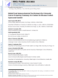 Cover page: Mailed fecal immunochemical test outreach for colorectal cancer screening: Summary of a Centers for Disease Control and Prevention–sponsored Summit