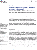 Cover page: Simultaneous activation of parallel sensory pathways promotes a grooming sequence in Drosophila