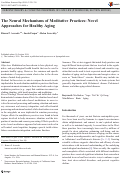 Cover page: The Neural Mechanisms of Meditative Practices: Novel Approaches for Healthy Aging