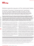 Cover page: Reference genome sequence of the model plant Setaria