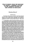 Cover page: What Is Missing from the Rhetoric of Choice - A Feminist Analysis of the Abortion Dilemma in the Context of Sexuality