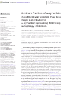 Cover page: A minute fraction of α-synuclein in extracellular vesicles may be a major contributor to α-synuclein spreading following autophagy inhibition
