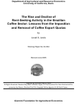 Cover page: The Rise and Decline of Rent-Seeking Activity in the Brazilian Coffee Sector: Lessons from the Imposition and Removal of Coffee Export Quotas