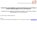 Cover page: International Labour Migration and Structural Channels: A Case Study of Ukrainian Working Migrants in the Czech Republic