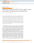 Cover page: Enhancing the performance of pure organic room-temperature phosphorescent luminophores