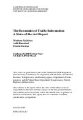 Cover page: The Economics Of Traffic Information: A State-of-the-art Report
