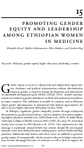 Cover page: Promoting Gender Equity and Leadership Among Ethiopian Women in Medicine