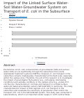Cover page: Impact of the Linked Surface Water-Soil Water-Groundwater System on Transport of E. coli in the Subsurface