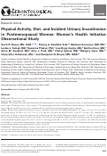 Cover page: Physical Activity, Diet, and Incident Urinary Incontinence in Postmenopausal Women: Women's Health Initiative Observational Study.