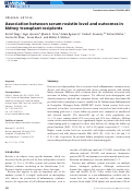 Cover page: Association between serum resistin level and outcomes in kidney transplant recipients