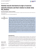 Cover page: Skeletal muscle biochemical origin of exercise intensity domains and their relation to whole-body V̇O2 kinetics