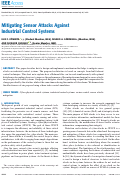 Cover page: Mitigating Sensor Attacks Against Industrial Control Systems