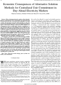 Cover page: Economic Consequences of Alternative Solution Methods for Centralized Unit Commitment in Day-Ahead Electricity Markets