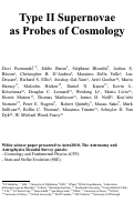 Cover page: Type II Supernovae as Probes of Cosmology