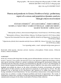 Cover page: Parrots and parakeets in Genoa (Northwest Italy): preliminary report of a census and population dynamic analysis through citizen involvement