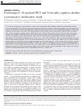 Cover page: Florbetapir F 18 amyloid PET and 36-month cognitive decline:a prospective multicenter study