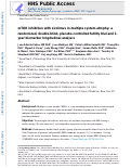 Cover page: mTOR Inhibition with Sirolimus in Multiple System Atrophy: A Randomized, Double‐Blind, Placebo‐Controlled Futility Trial and 1‐Year Biomarker Longitudinal Analysis