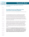 Cover page: The Public Cost of Low-Wage Jobs in the Connecticut Construction Industry