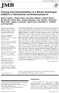 Cover page: Cloning and characterization of a mouse homologue (mNthl1) of Escherichia coli endonuclease III
