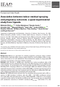 Cover page: Association between indoor residual spraying and pregnancy outcomes: a quasi-experimental study from Uganda