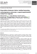 Cover page: Association between indoor residual spraying and pregnancy outcomes: a quasi-experimental study from Uganda.