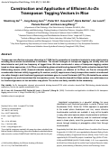 Cover page: Construction and application of efficient Ac-Ds transposon tagging vectors in rice.