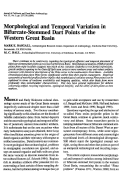 Cover page: Morphological and Temporal Variations in Bifurcate-Stemmed Dart Points of the Western Great Basin