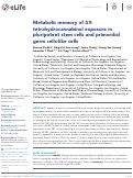 Cover page: Metabolic memory of Δ9-tetrahydrocannabinol exposure in pluripotent stem cells and primordial germ cells-like cells