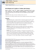 Cover page: Birth weight and cognition in children with epilepsy