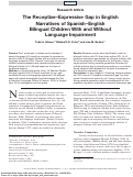 Cover page: The Receptive–Expressive Gap in English Narratives of Spanish–English Bilingual Children With and Without Language Impairment
