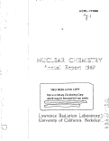 Cover page: Nuclear Chemistry Division Annual Report, 1967