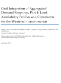 Cover page: Grid Integration of Aggregated Demand Response, Part 1: Load Availability Profiles and Constraints for the Western Interconnection