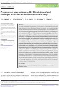 Cover page: Prevalence of bean scab caused by Elsinoë phaseoli and challenges associated with bean cultivation in Kenya.