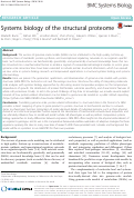 Cover page: Systems biology of the structural proteome
