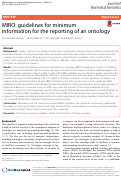 Cover page: MIRO: guidelines for minimum information for the reporting of an ontology