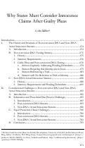 Cover page: Why States Must Consider Innocence Claims After Guilty Pleas
