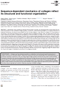 Cover page: Sequence-dependent mechanics of collagen reflect its structural and functional organization