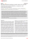 Cover page: Soft skin-interfaced mechano-acoustic sensors for real-time monitoring and patient feedback on respiratory and swallowing biomechanics.