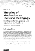 Cover page: Theories of Motivation as Inclusive Pedagogy: Strategies for Engaging and Equitable Instruction