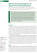 Cover page: MYH9 facilitates autoregulation of adipose tissue depot development