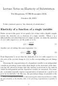 Cover page of Lectures on the Elasticity of Substitution