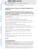 Cover page: Antibiotic route and outcomes for children hospitalized with pneumonia.