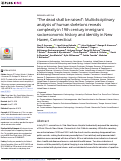 Cover page: "The dead shall be raised": Multidisciplinary analysis of human skeletons reveals complexity in 19th century immigrant socioeconomic history and identity in New Haven, Connecticut