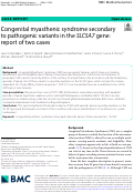 Cover page of Congenital myasthenic syndrome secondary to pathogenic variants in the SLC5A7 gene: report of two cases.